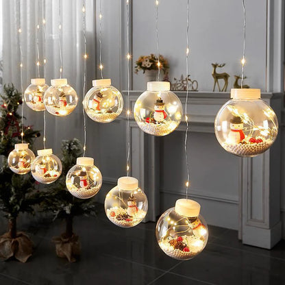 CORTINA DE NAVIDAD, ESFERAS DE LUZ LED